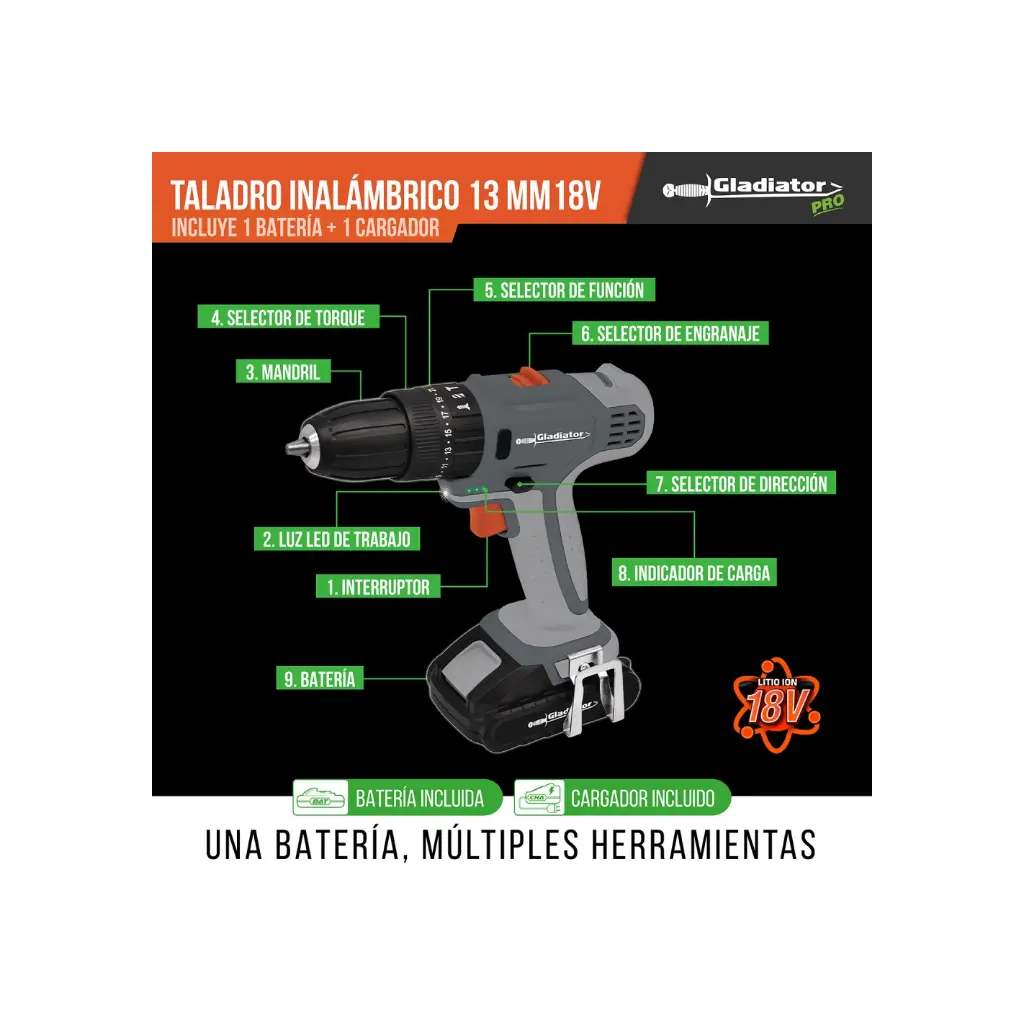 Taladro 13mm inalambrico 18v 1bat tp 613-18 c1 9.webp