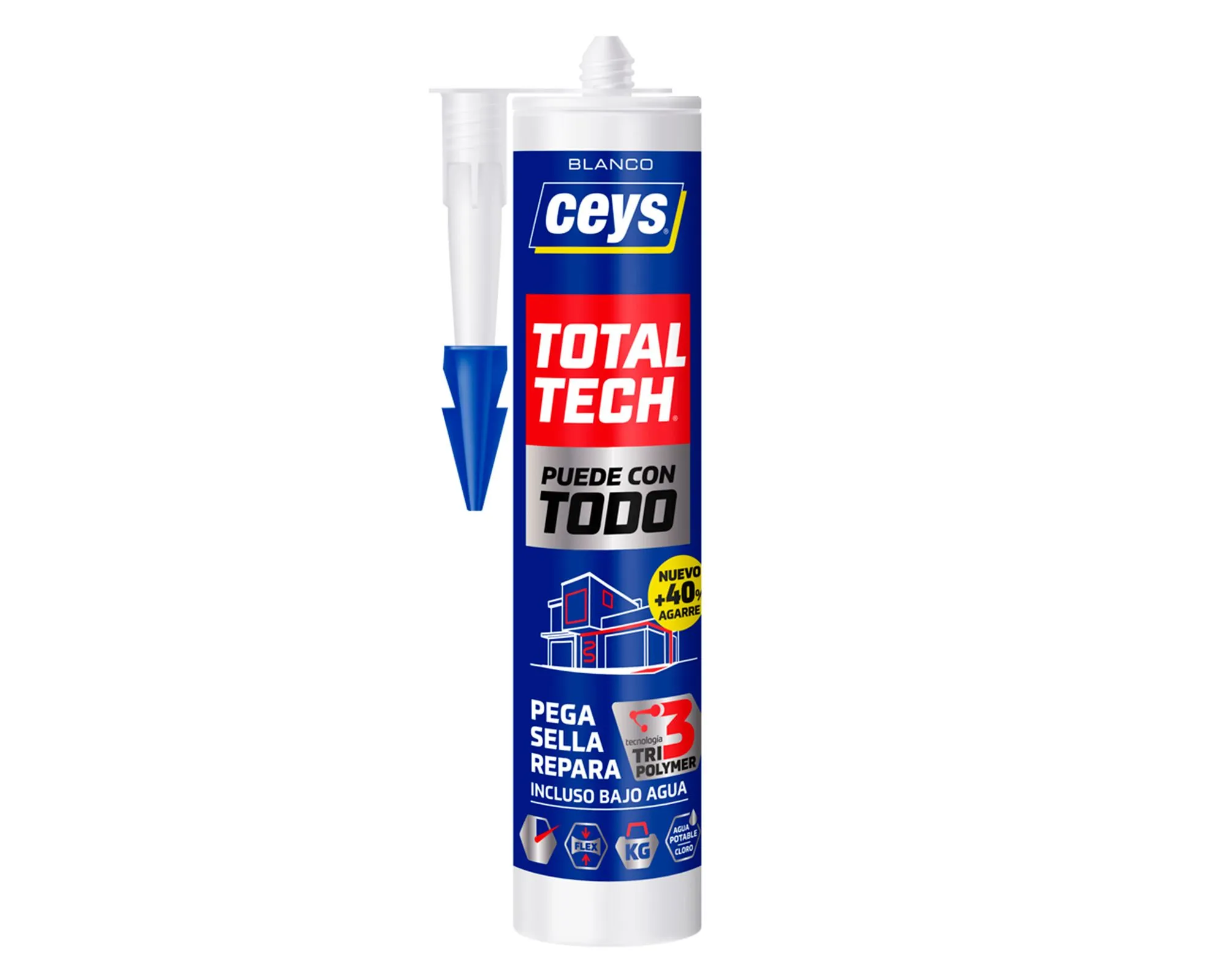 [ADH-ADH-0004] Adhesivo sellador 290 ml Total Tech Blanco Ceys